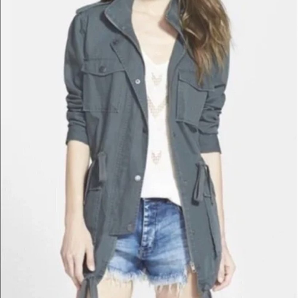 Leith Field Jacket Women's Size XS Green Grey Military Cargo Utility Parka